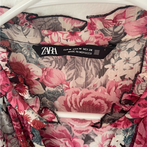 Zara Women’s Floral long sleeve Long Lined Dress Size M - Picture 10 of 16